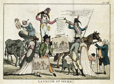 Caricature Depicting Quack Doctors Offering Vaccines by French School